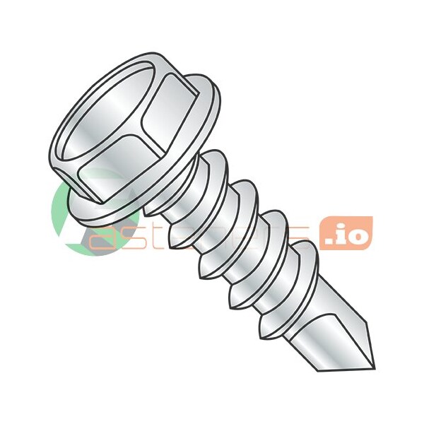 Newport Fasteners Self-Drilling Screw, #8 x 5/16 in, Zinc Plated Steel Flange Hex Head External Hex Drive, 10000 PK 750135 - main